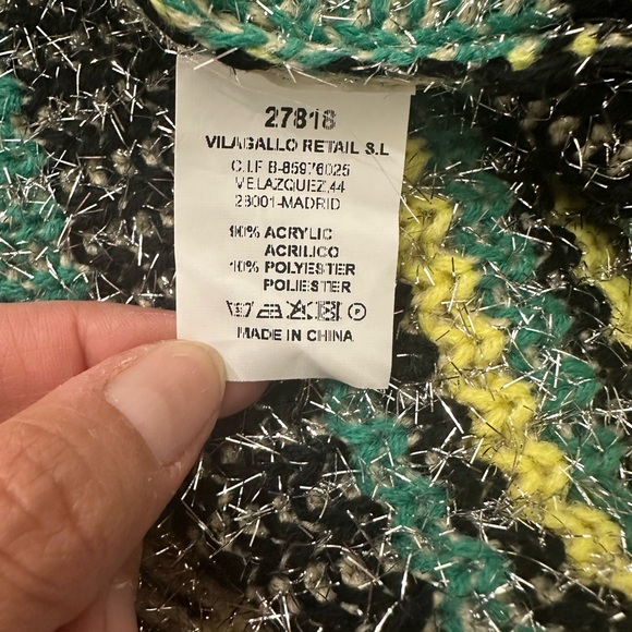 Anthropologie Vilagallo Metallic Fuzzy Knit Oversized Cardigan Sweater - Picture 8 of 11